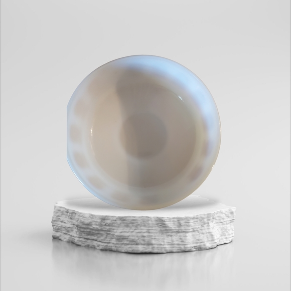 Vintage Federal Milk Glass Bowl Sunflower Pattern Mid Century modern 7 3/4" diam - Picture 2 of 4